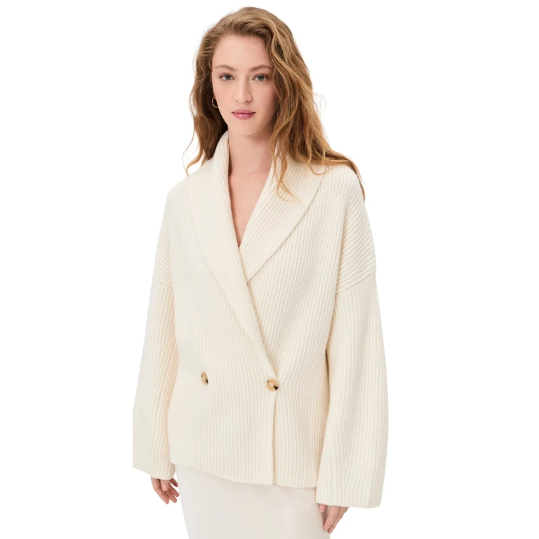 Vince Draped Sweater Coat Off White M