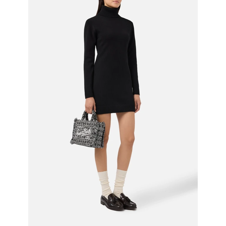 Mc2 Saint Barth Brea Dress Black Soft-Touch Wool Knitwear - Women