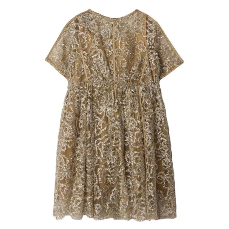 Burberry Kids Teyana Metallic Tulle Dress