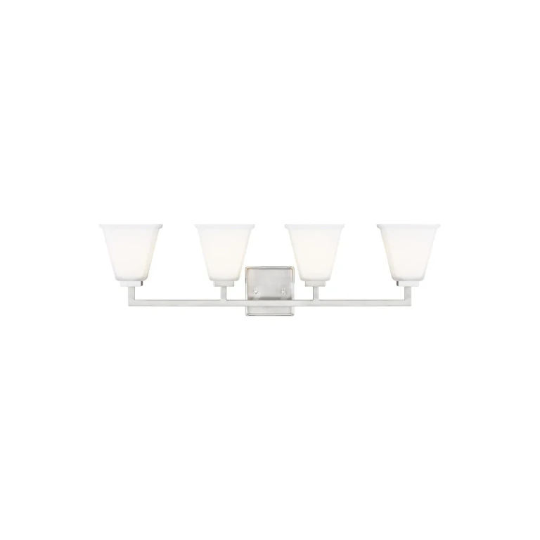 Brushed Nickel Four Light Wall Bath from the Ellis Harper Collection