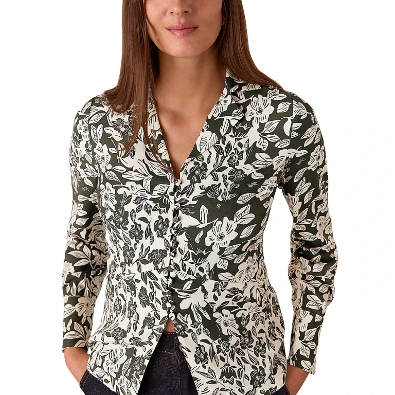 Whistles Cut Stems Button Down Blouse