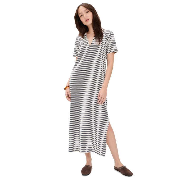 Velvet Corin Dress Natural/Navy XL