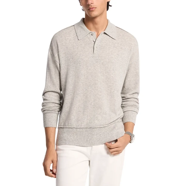 Michael Kors Reverse Linked Wedge Polo Sweater