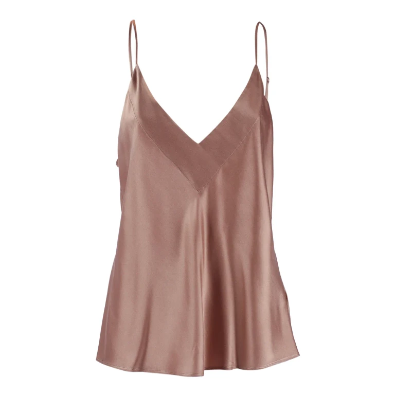 Forte_Forte Shiny Stretch Silk Satin Slip Top
