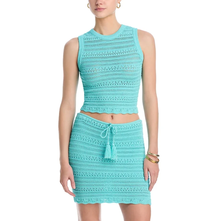 Pq Swim Cropped Crocheted Cover-Up Top - Exclusive