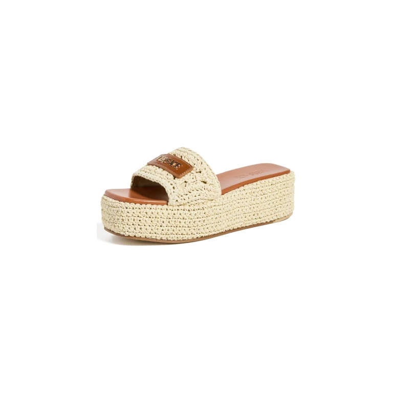 Versace Leather Raffia Espadrilles 2KJ8V-Natural/Ambrer/Versace G 41