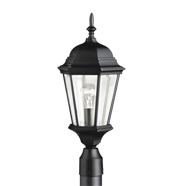 Madison Outdoor Post Lantern in Black Finish