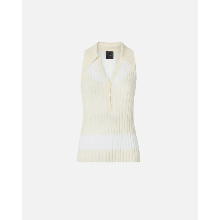Pinko Rippstrick-Polo-Tanktop