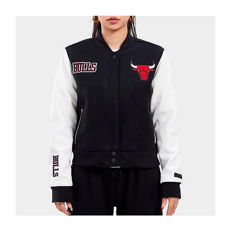 Pro Standard Women's Chicago Bulls NBA Classic Wool Varsity Jacket in Red/White Size: XS