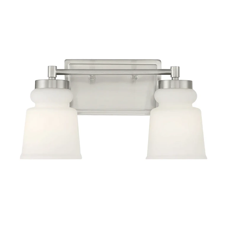 Trade Winds Faye 2-Light Bathroom Vanity Light in Brushed Nickel - TW82257BN