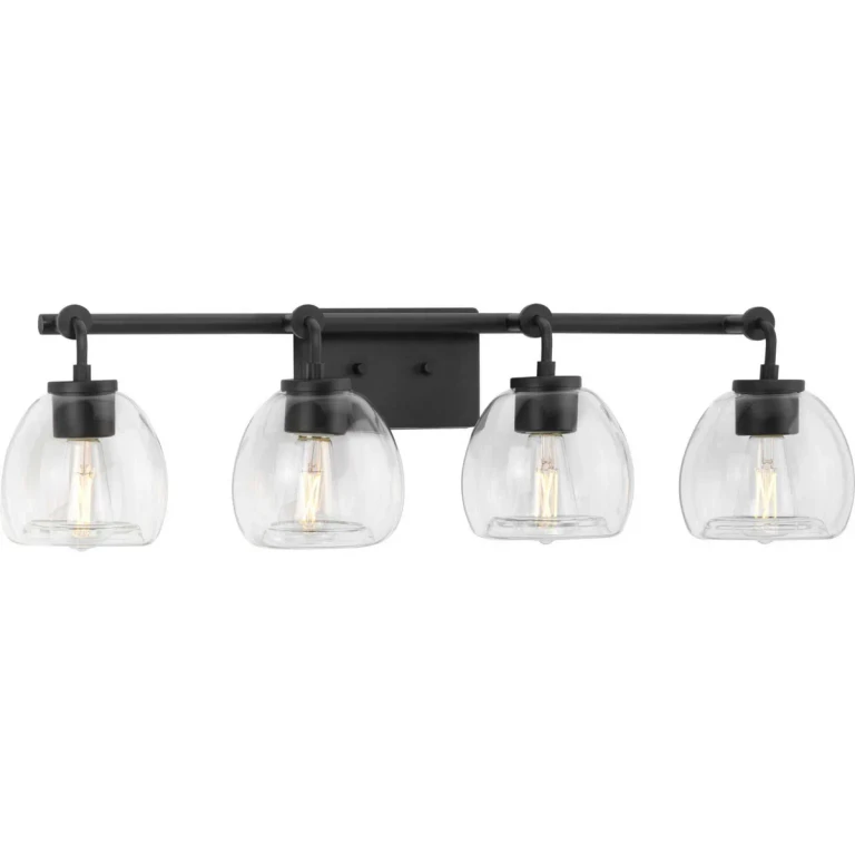 Graphite Four Light Bath Bracket from the Caisson Collection