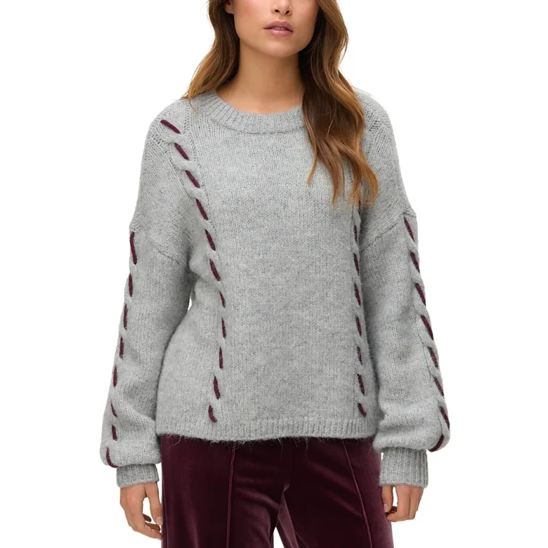 Vero Moda Vmilina Long Sleeve Handstitch Pullover Sweater