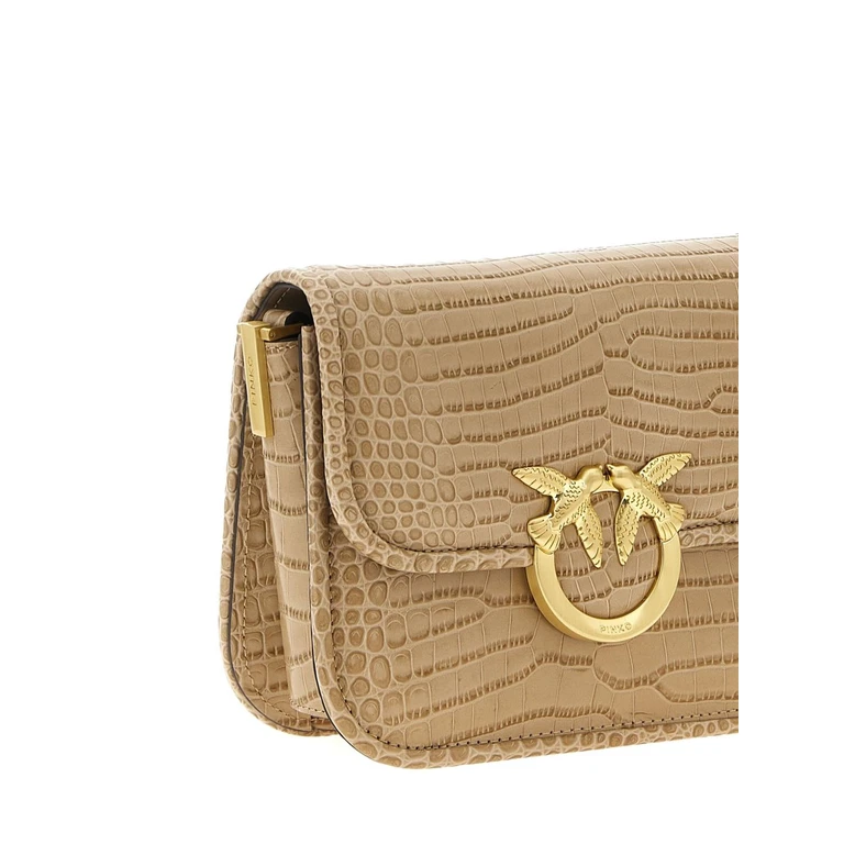 Pinko Love Leather Shoulder Bag