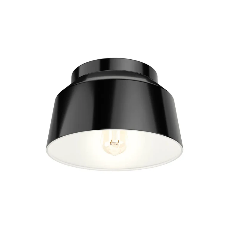 Matte Black One Light Flush Mount from the Cranbrook Collection