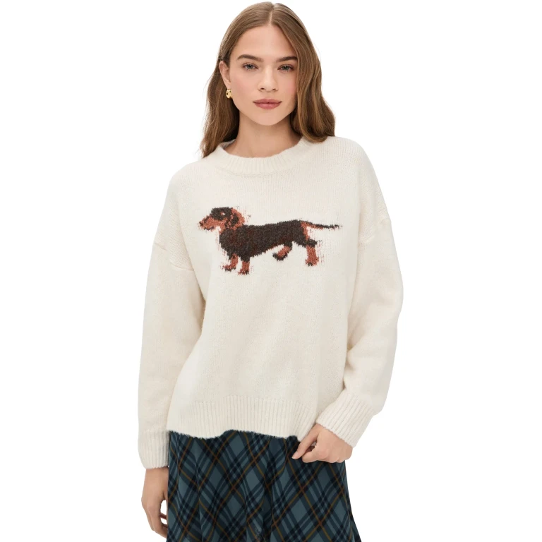 Bailey Rose Dog Sweater Cream M