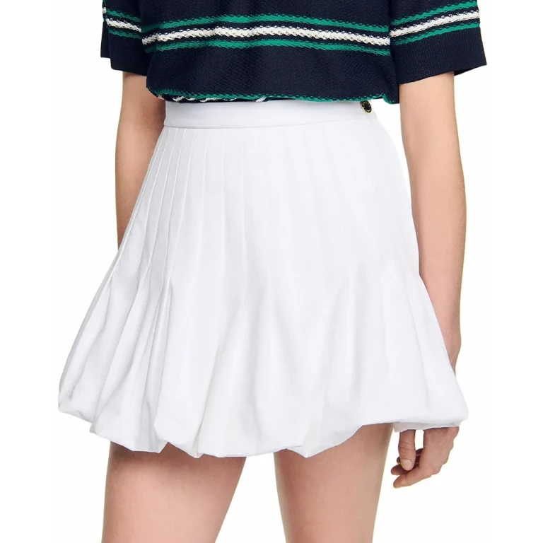 Sandro Pleated Bubble Hem Mini Skirt