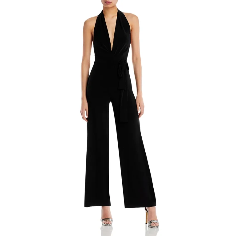 Norma Kamali Halter Wide Leg Jumpsuit