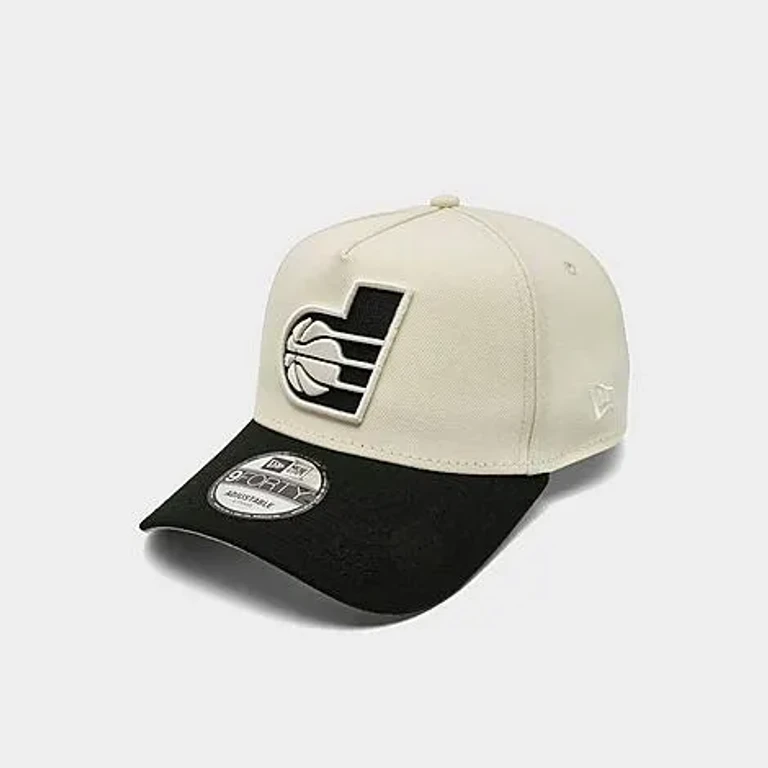 New Era Indiana Pacers NBA 9FORTY Upside Down Tonal A-Frame Snapback Hat in Chrome/Black
