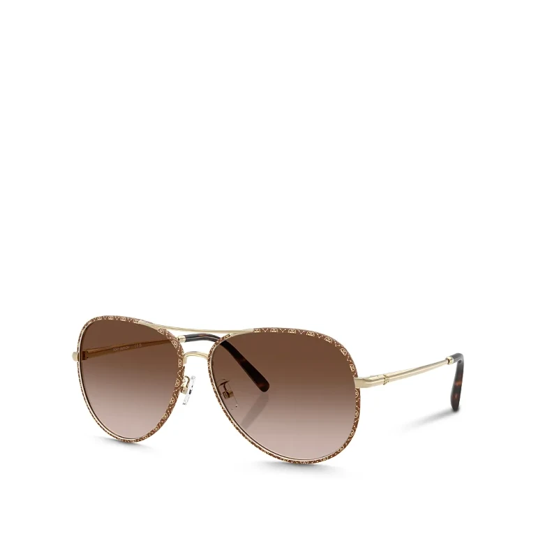 Tory Burch TY6114 Aviator Sunglasses, 60mm