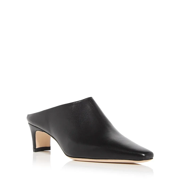 Staud Women's Wally Leather Mid Heel Mules