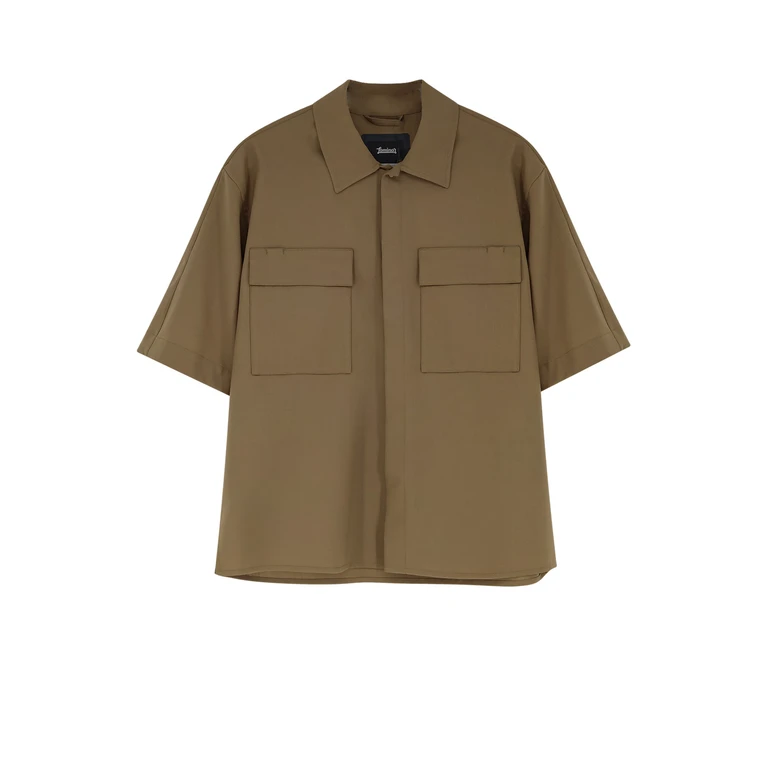 LAMINAR Shirts Verde Oliva Poliestere Lana - Men