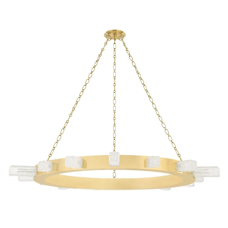 Vintage Brass LED Chandelier from the Citrine Collection