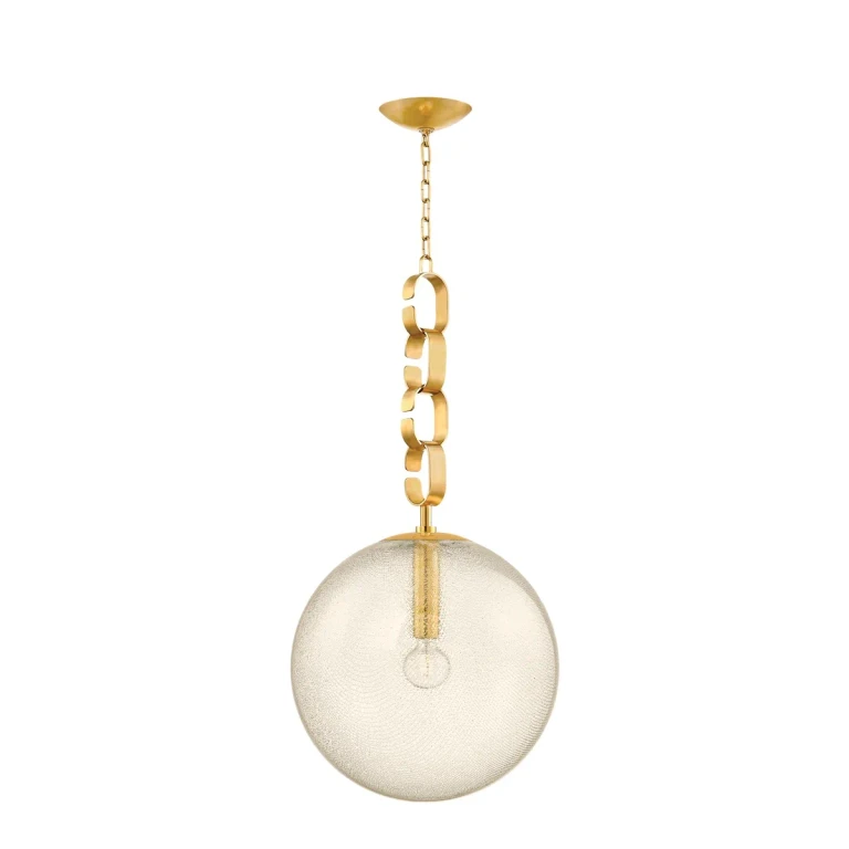 Vintage Brass One Light Pendant from the Nessa Collection