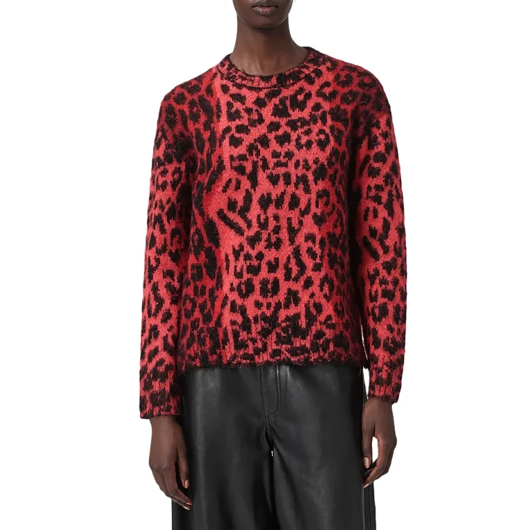 Allsaints Lex Leopard Print Crewneck Sweater