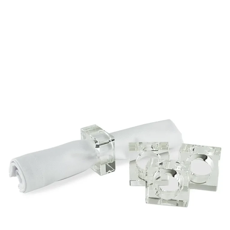 Tizo Clear Crystal Napkin Holders, Set of 4
