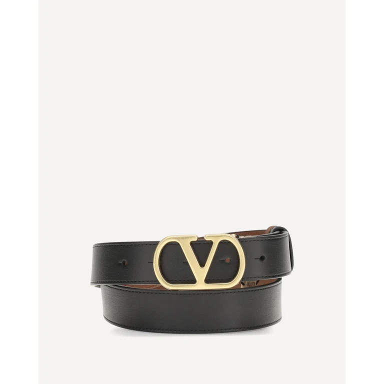 VALENTINO GARAVANI Reversible leather Belt with the VLogo Signature Female 80
