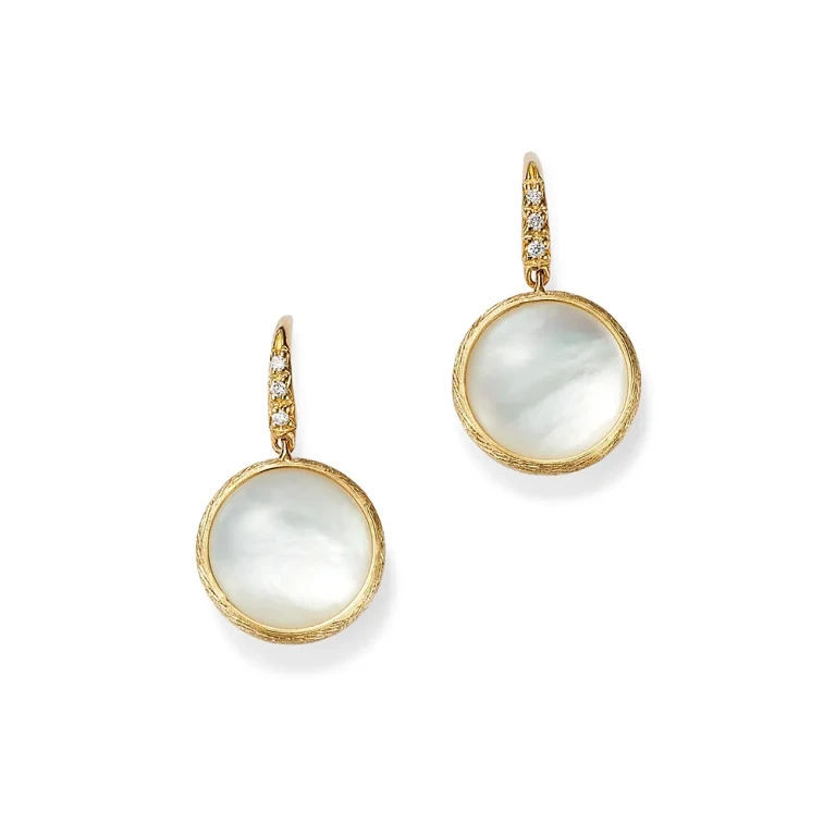 Marco Bicego 18K Yellow Gold Jaipur Color Mother of Pearl & Diamond Drop Earrings