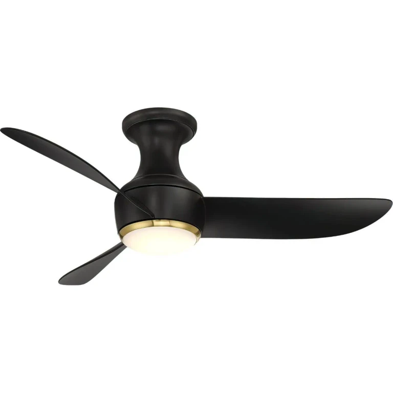 Soft Brass Matte Black 44"Ceiling Fan from the Corona Collection
