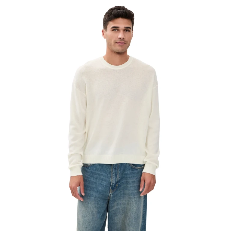 FRAME Lightweight Cashmere Blend Sweater Off White L