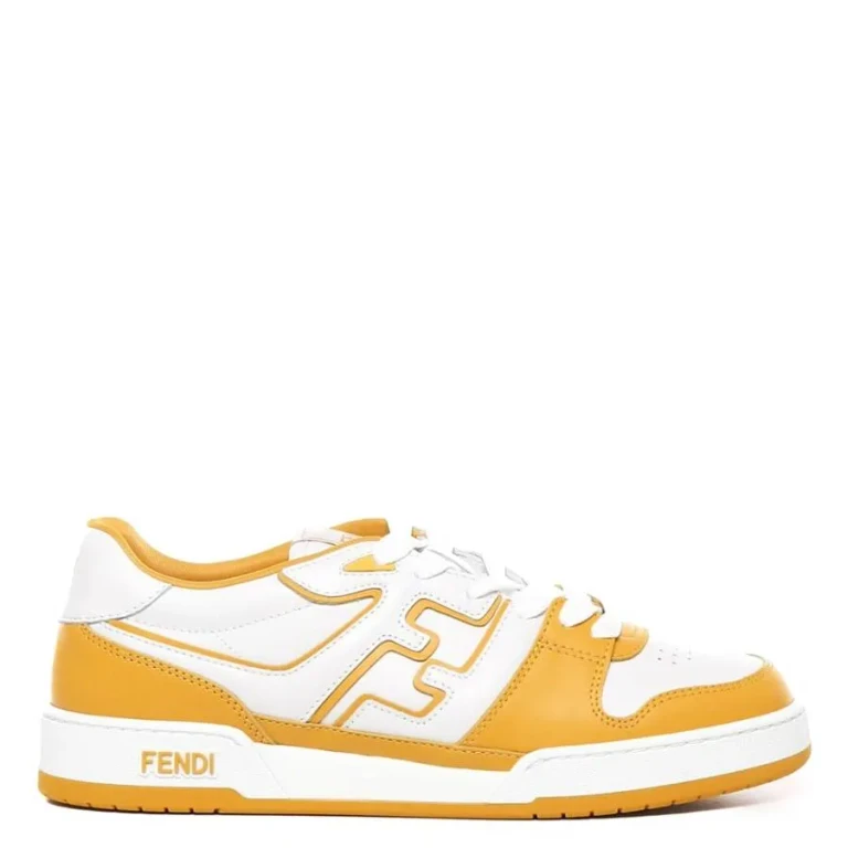 Fendi Leather Low-Top Match Sneakers