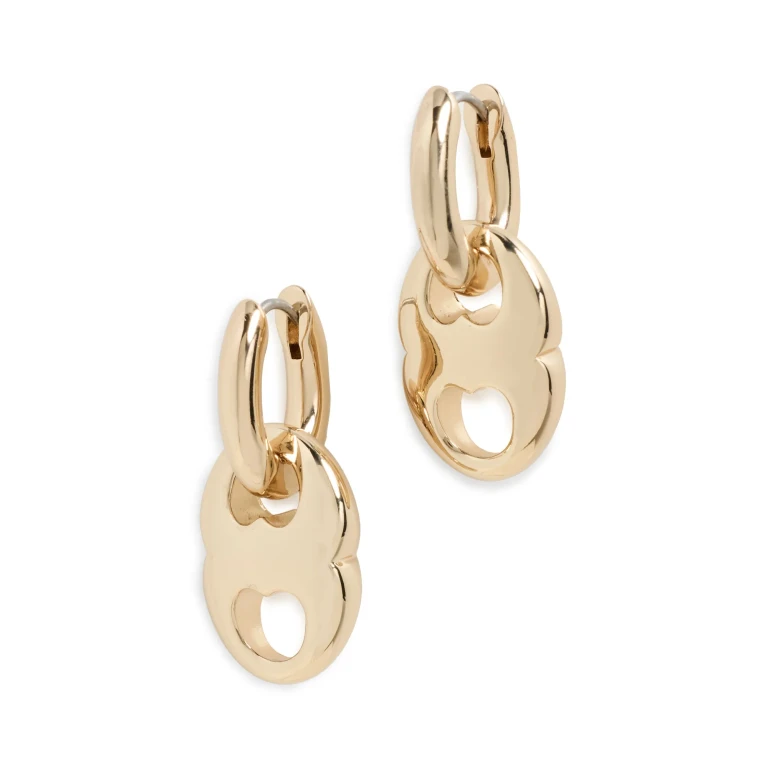 Tory Burch Gemini Link Earrings Light Brass One Size