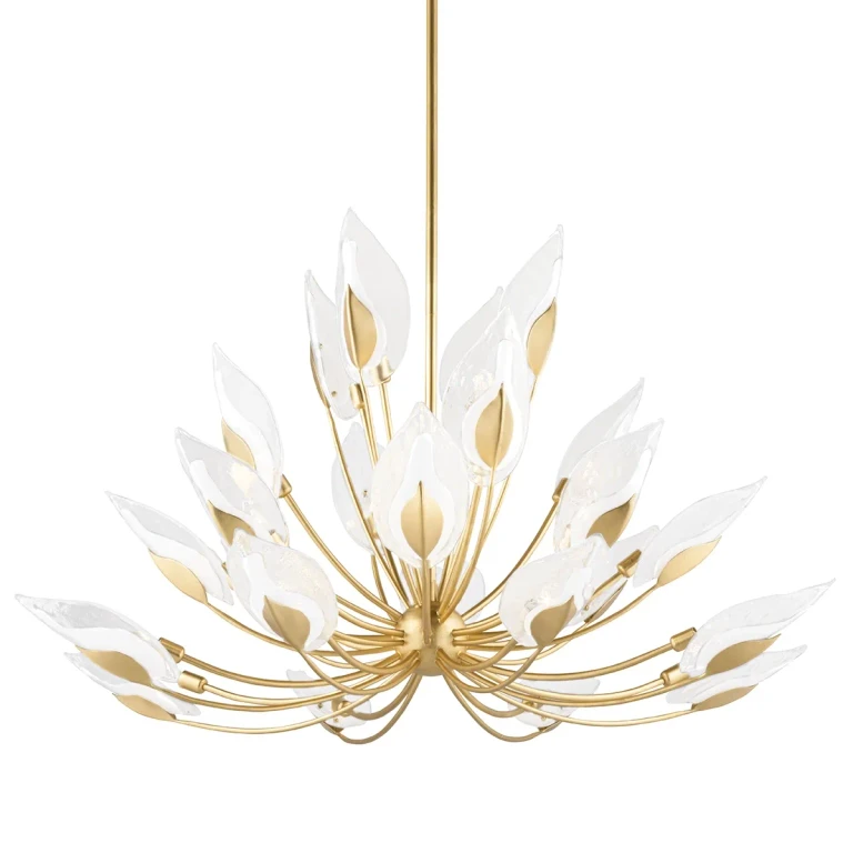 Gold Leaf 28 Light Chandelier from the Blossom Collection