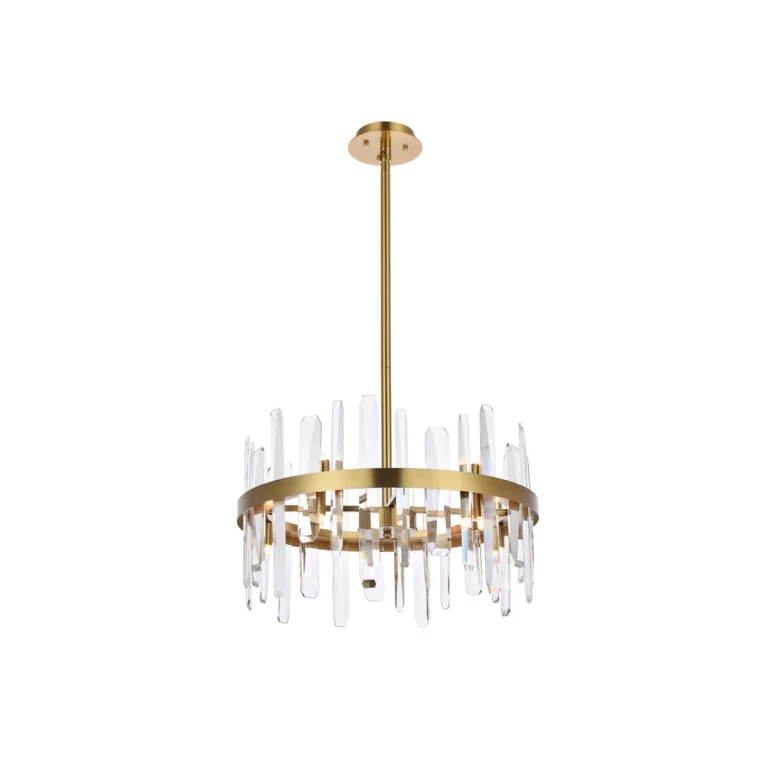 Satin Gold Ten Light Pendant from the Serena Collection