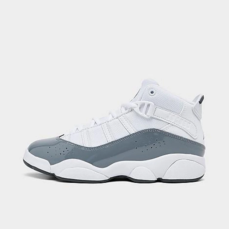 Little Kids Air 6 Rings Basketball Shoes in White/Grey Size: 1.0