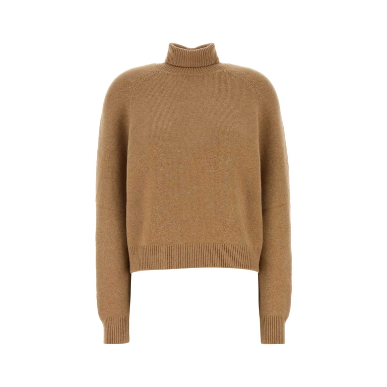 Fendi Camel Cashmere Blend Sweater Biscuit Exterior: Nylon Maglieria - Women