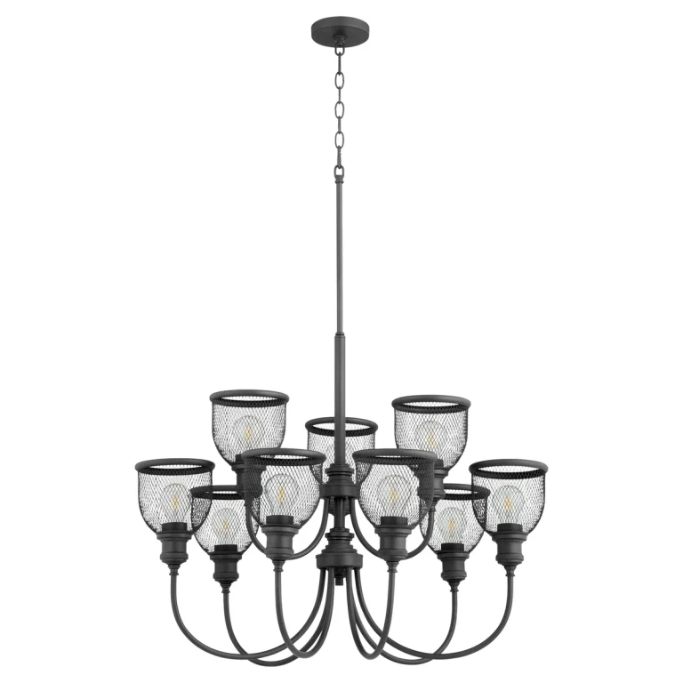 Quorum Omni 9-Light 25" Transitional Chandelier in Noir
