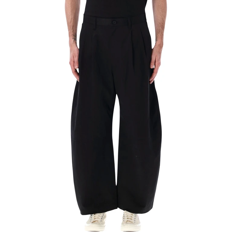 Comme Des Garçons Homme Wide Leg Trousers Black Cotton - Men