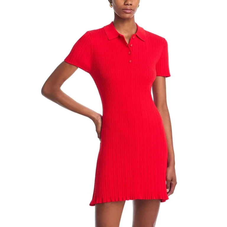 French Connection Collared Henley Mini Dress
