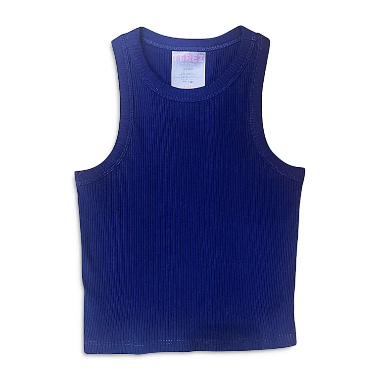 Terez Girls' Cotton Stretch Ribbed Tank - Little Kid, Big Kid
