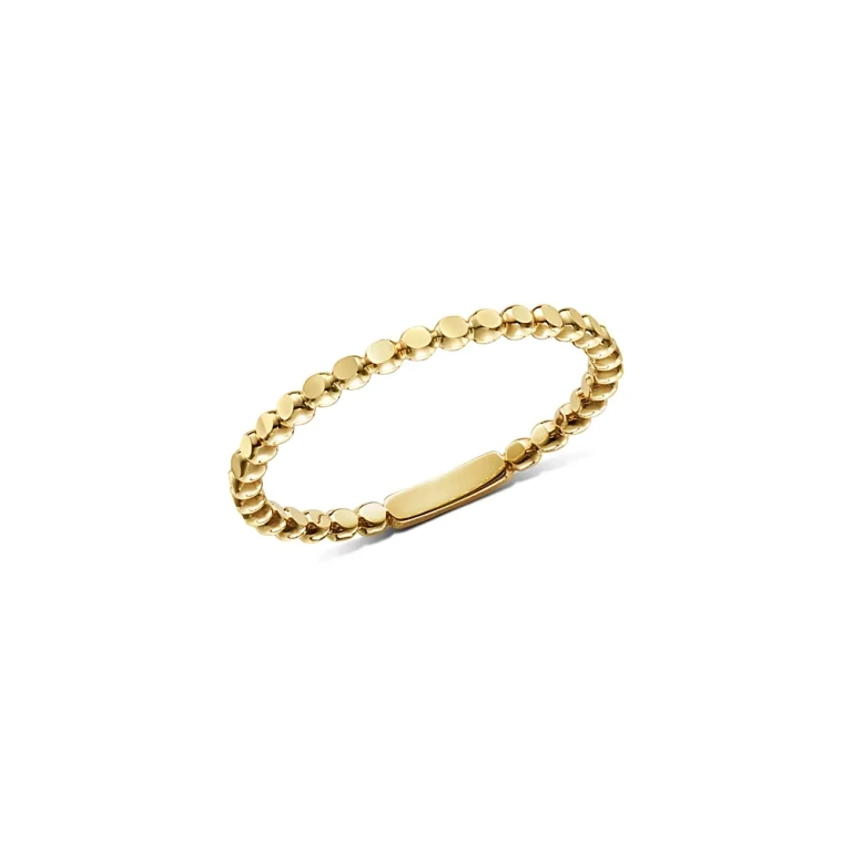 14K Yellow Gold Polished Bead Band