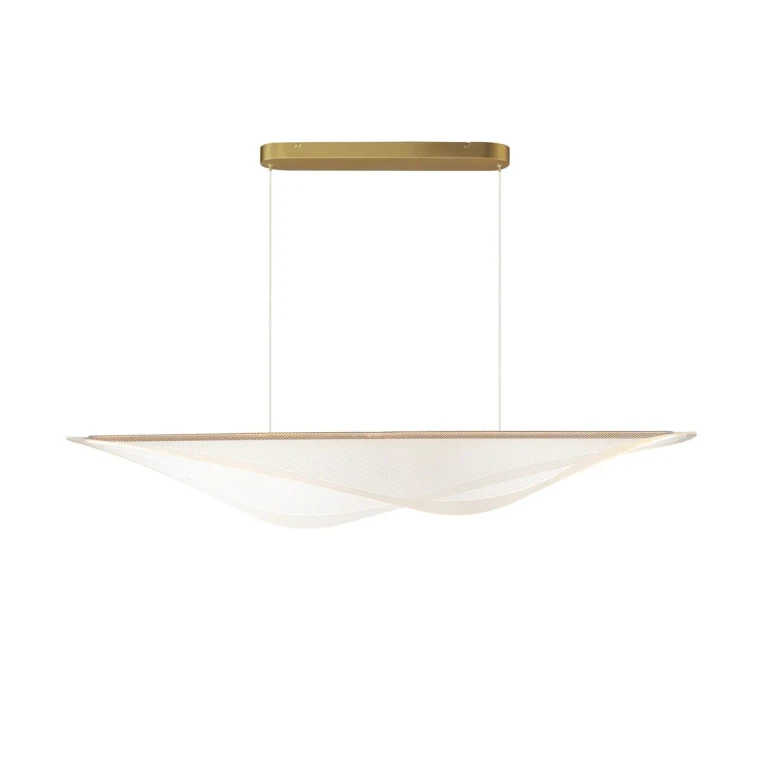 Gold LED Linear Pendant from the Manta Collection