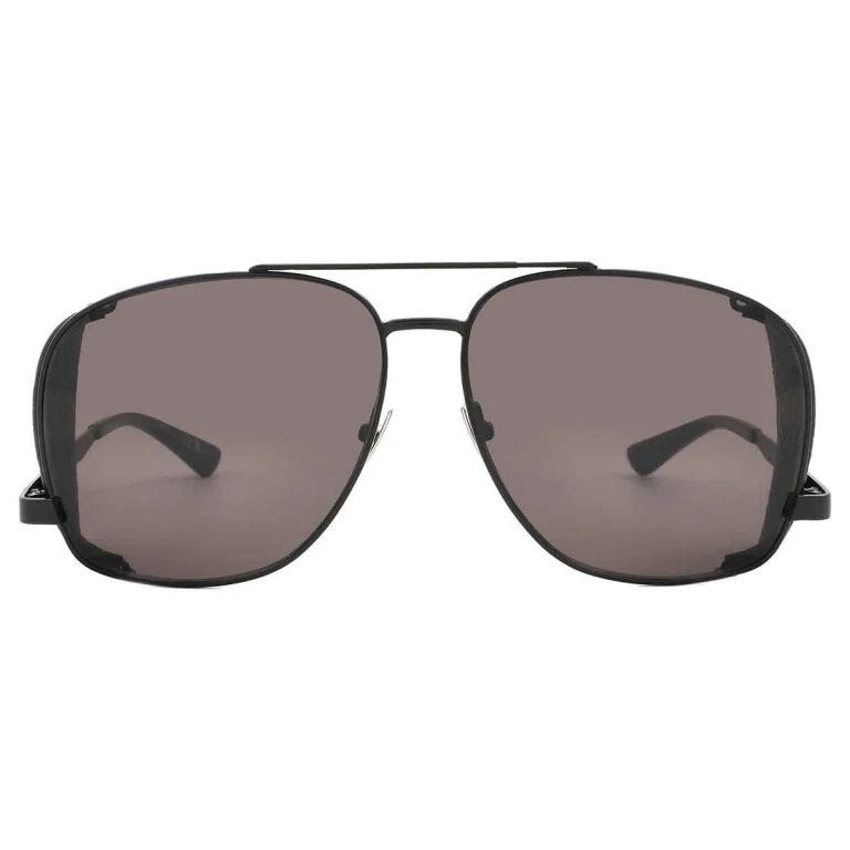 Saint Laurent Black Pilot Mens Sunglasses SL 653 LEON LEATHER SPOILER 002 59