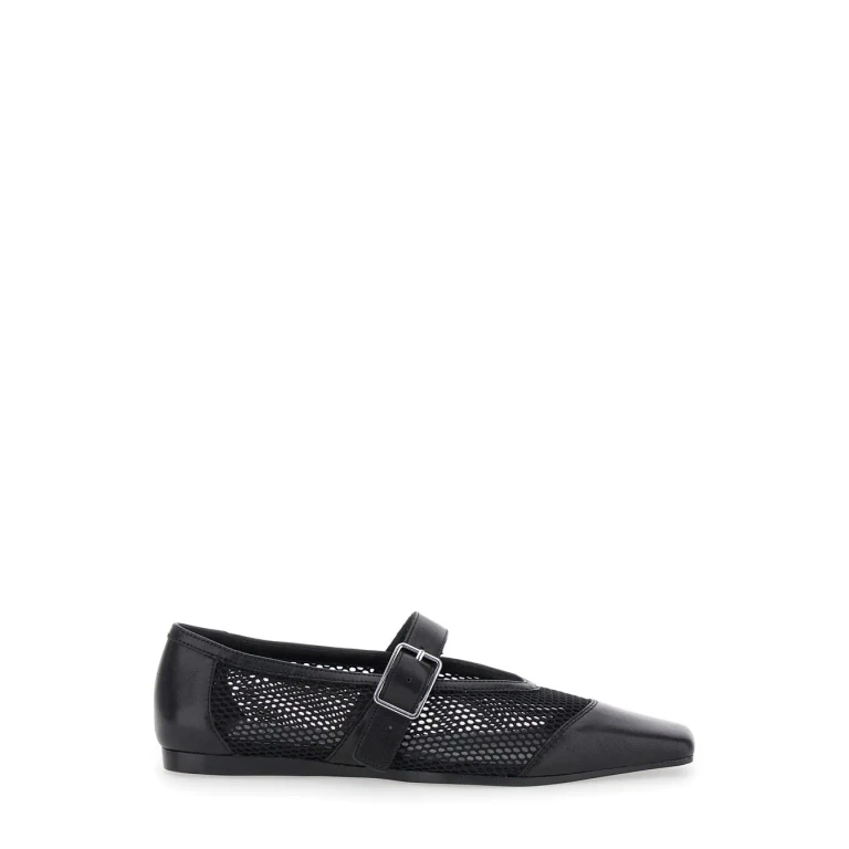 Vagabond wioletta Black Ballerinas With Adjustable Strap And Perforated Design In Leather Woman