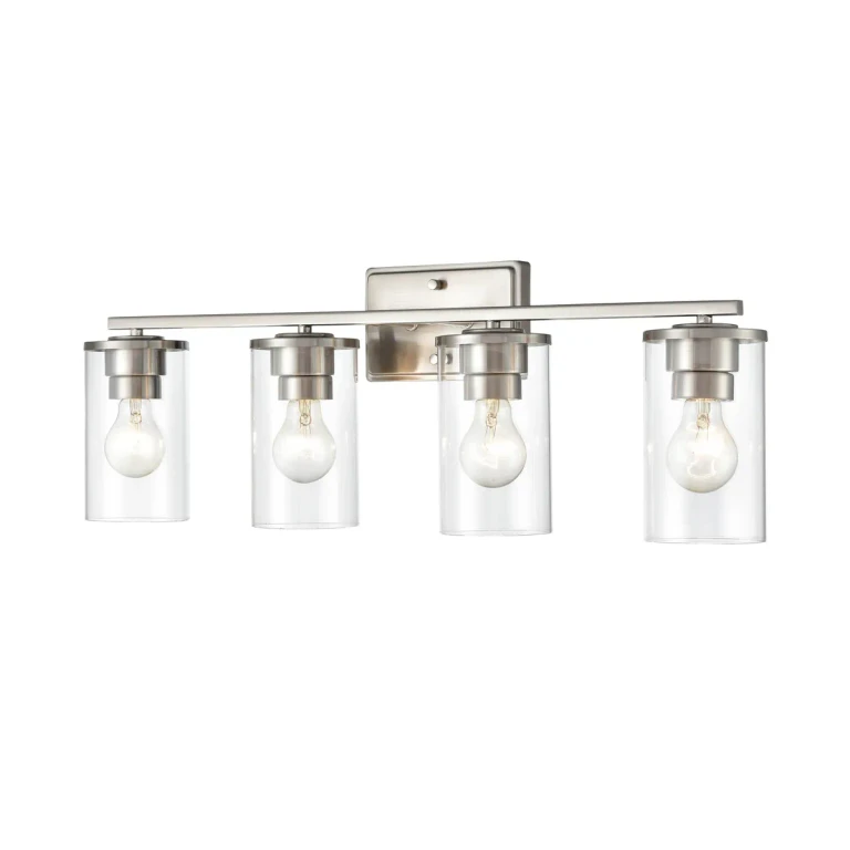 Brushed Nickel Four Light Vanity from the Verlana Collection