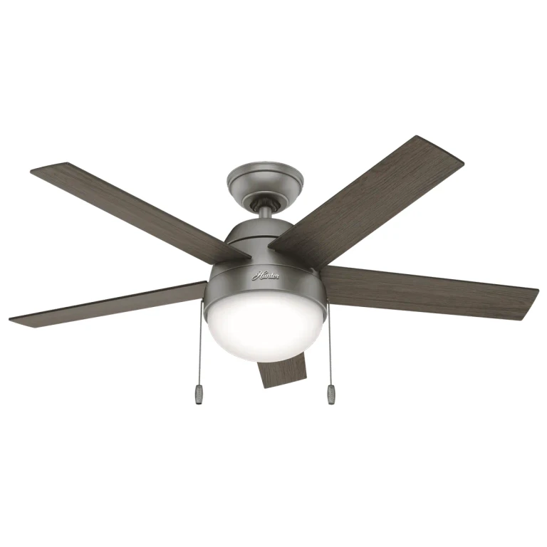 Hunter Anslee 2-Light 46" Indoor Ceiling Fan in Matte Silver