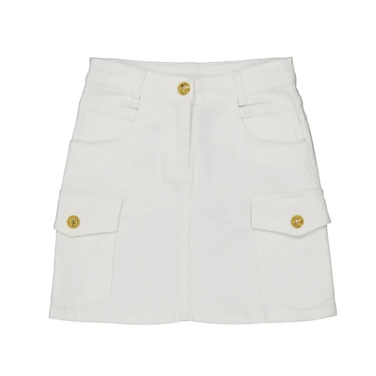 Balmain Kids Multi-Pocket Denim Mini Skirt